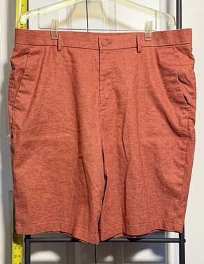 Banana Republic 11 Inch Short Men's Size 38 Clay Red Heathered Flat Front